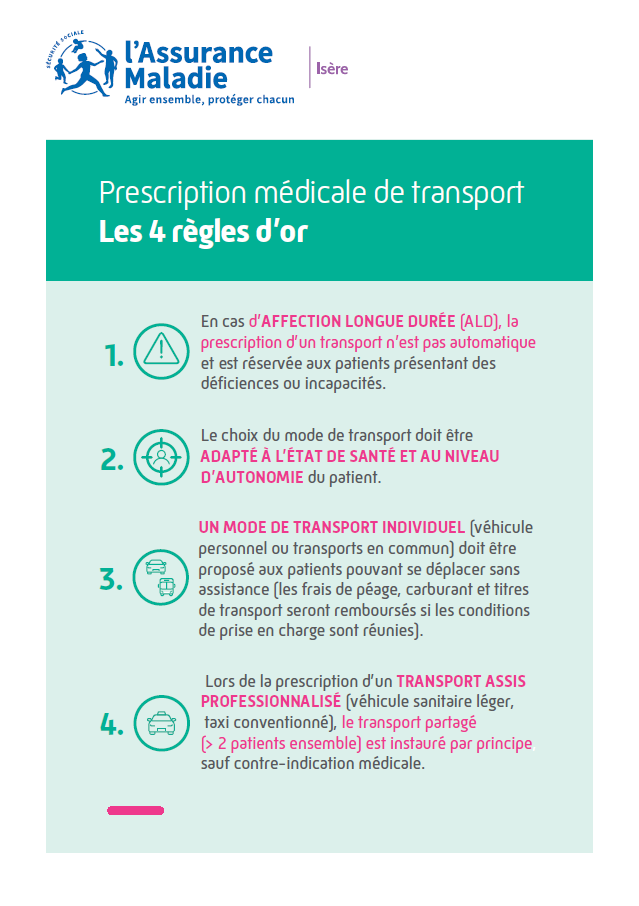 Fiche règles d'or prescription médicale de transport