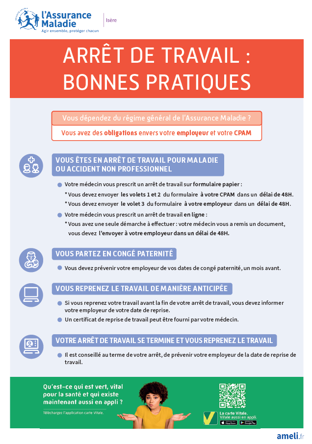 Bonnes pratiques arrêt de travail à destination des salariés
