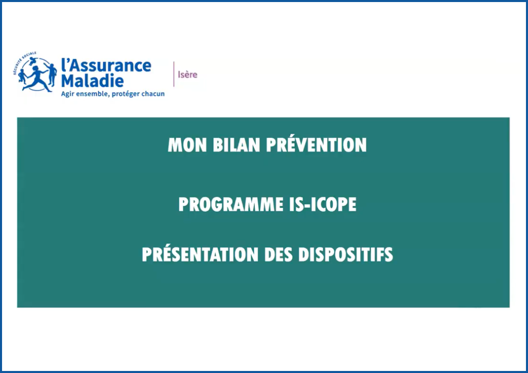 Support de présentation Mon bilan prévention & programme IS-ICOPE