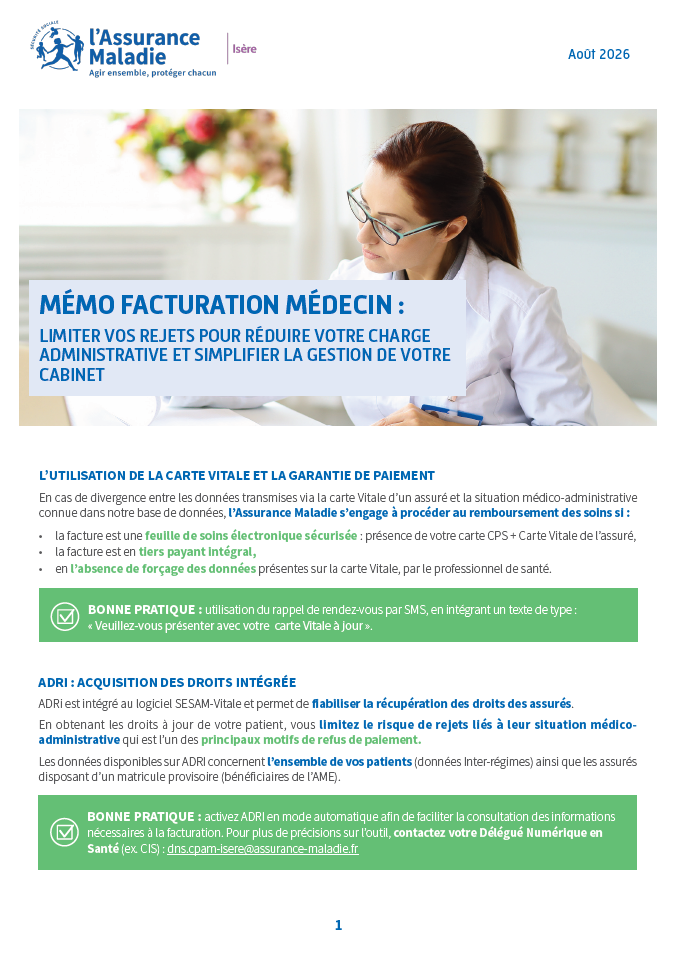 Mémo Facturation médecin